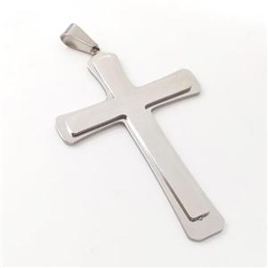 Raw Stainless Steel Cross Pendant, approx 40-60mm [SSB5497]