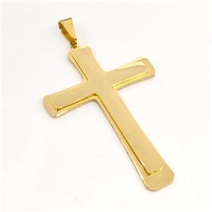 Stainless Steel Cross Pendant Gold Plated, approx 40-60mm [SSB5498]