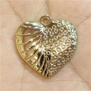 216 Stainless Steel Heart Pendant Gold Plated, approx 24mm [SSB5506]
