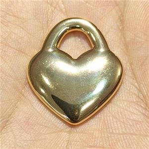 216 Stainless Steel Heart Pendant Gold Plated, approx 25mm [SSB5507]