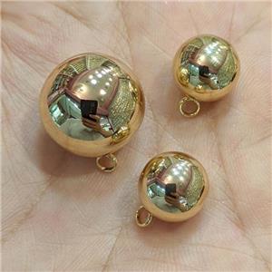 216 Stainless Steel Ball Pendant Hollow Round Gold Plated, approx 18mm [SSB5793-18MM]