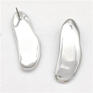 Raw Stainless Steel Stud Earring, approx 10-30mm [SSB5807]