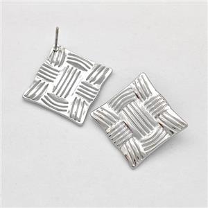 Raw Stainless Steel Stud Earring, approx 25mm [SSB5813]