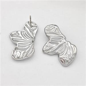 Raw Stainless Steel Stud Earring, approx 16-25mm [SSB5817]