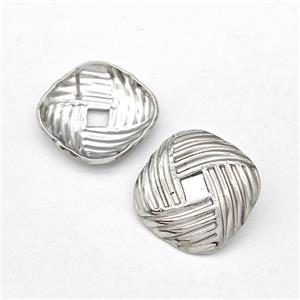 Raw Stainless Steel Stud Earring, approx 20mm [SSB5820]