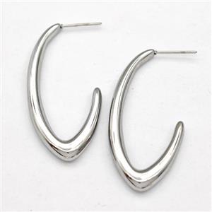 Raw Stainless Steel Stud Earring, approx 20-40mm [SSB5837]