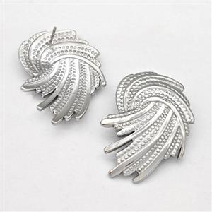 Raw Stainless Steel Stud Earring, approx 20-30mm [SSB5845]