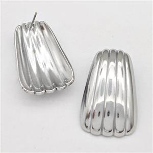Raw Stainless Steel Stud Earring, approx 15-32mm [SSB5855]