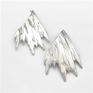 Raw Stainless Steel Stud Earrings, approx 40-55mm [SSB5856]