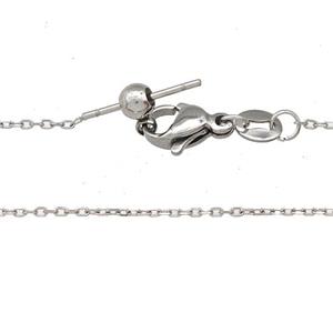Raw Stainless Steel Necklace Chain, approx 1mm, 42cm length [SSB5860]