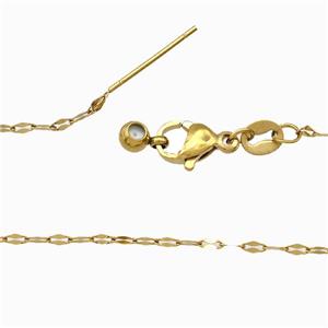 Stainless Steel Necklace Chain Gold Plated, approx 1.3-3mm, 42cm length [SSB5865]