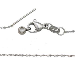 Raw Stainless Steel Necklace Chain, approx 1mm, 42cm length [SSB5866]