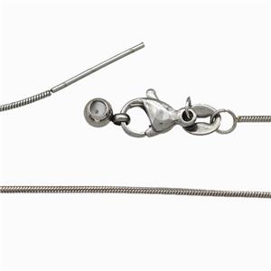 Raw Stainless Steel Snake Necklace Chain, approx 0.9mm, 42cm length [SSB5868]