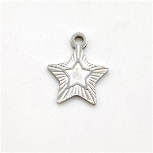 Raw Stainless Steel Star Pendant, approx 11.5mm [SSB5895]