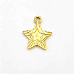 Stainless Steel Star Pendant Gold Plated, approx 11.5mm [SSB5896]