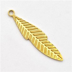 Stainless Steel Leaf Pendant Gold Plated, approx 5-20mm [SSB5900]
