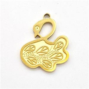 Stainless Steel Swan Pendant Gold Plated, approx 13-15mm [SSB5904]