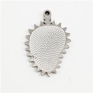 Raw Stainless Steel Durian Charms Pendant, approx 13-18mm [SSB5938]