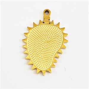 Stainless Steel Durian Charms Pendant Gold Plated, approx 13-18mm [SSB5939]
