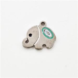 Raw Stainless Steel Elephant Pendant Enamel, approx 7-11mm [SSB5950]