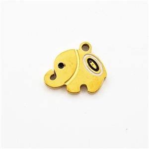 Stainless Steel Elephant Pendant Enamel Gold Plated, approx 7-11mm [SSB5951]