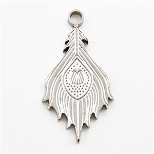 Raw Stainless Steel Pendant Phoenix Tail, approx 14-24mm [SSB5954]