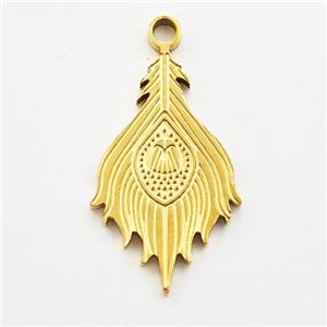 Stainless Steel Pendant Phoenix Tail Gold Plated, approx 14-24mm [SSB5955]