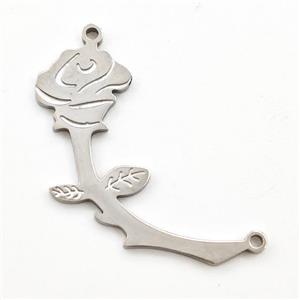 Stainless Steel Rose Flower Pendant 2loops, approx 10-30mm [SSB5958]