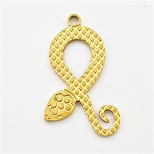 Stainless Steel Snake Charms Pendant Gold Plated, approx 14-20mm [SSB5961]