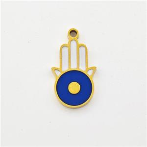 Stainless Steel Hand Pendant Enamel Gold Plated, approx 8-12mm [SSB5981]