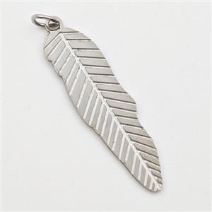Raw Stainless Steel Leaf Pendant, approx 7-26mm [SSB6032]