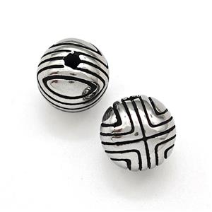 Stainless Steel Round Beads Antique Silver, approx 9.5mm dia [SSB6047]
