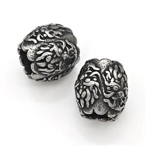 Stainless Steel Barrel Beads Large Hole Antique Silver, approx 12-13mm, 5mm hole [SSB6050]