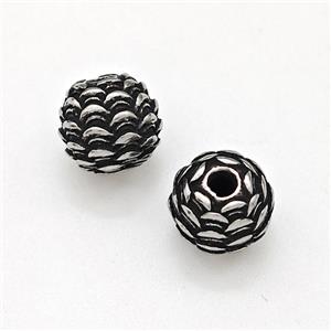 Stainless Steel Pinecone Beads Antique Silver, approx 7-8mm [SSB6054]