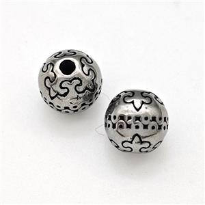 Stainless Steel Round Beads Antique Silver, approx 8mm [SSB6056]