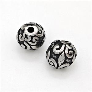 Stainless Steel Round Beads Antique Silver, approx 8mm [SSB6058]