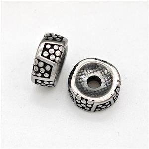 Stainless Steel Heishi Spacer Beads Antique Silver, approx 4-8mm [SSB6060]