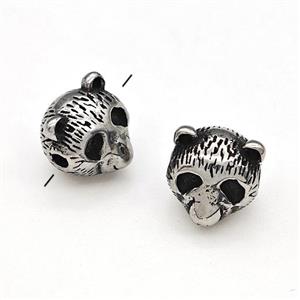 Stainless Steel Panda Bear Beads Antique Silver, approx 9mm [SSB6070]