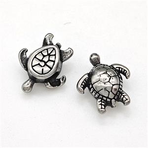 Stainless Steel Tortoise Beads Antique Silver, approx 10-11mm [SSB6072]
