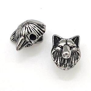 Stainless Steel Wolf Beads Antique silver, approx 9-11mm [SSB6073]