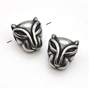 Stainless Steel Fox Beads Antique Silver, approx 11-12mm [SSB6076]