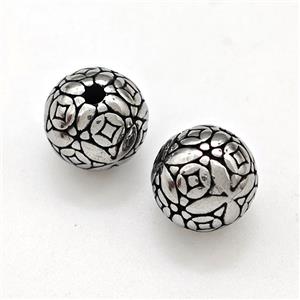 Stainless Steel Round Beads Antique Silver, approx 10mm [SSB6077]