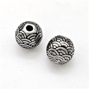 Stainless Steel Round Beads Antique Silver, approx 8mm [SSB6079]