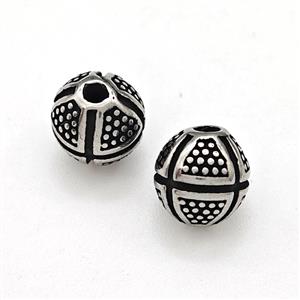 Stainless Steel Round Beads Antique Silver, approx 8mm [SSB6081]
