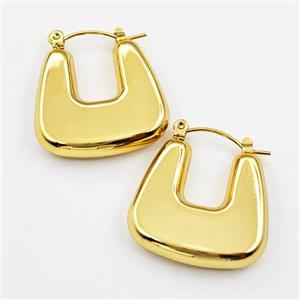304 Stainless Steel Latchback Earring Gold Plated, approx 22-24mm [SSB6091]