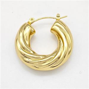 304 Stainless Steel Latchback Earring Gold Plated, approx 8mm, 30mm dia [SSB6095]