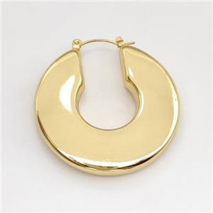 304 Stainless Steel Latchback Earring Gold Plated, approx 7-12mm, 40mm dia [SSB6097]