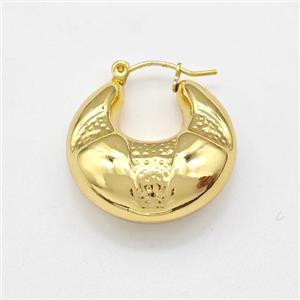 304 Stainless Steel Latchback Earring Gold Plated, approx 25mm [SSB6098]