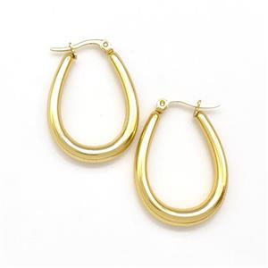 304 Stainless Steel Latchback Earring Gold Plated, approx 4mm, 22-32mm [SSB6105]