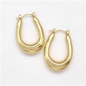304 Stainless Steel Latchback Earring Gold Plated, approx 4-8mm, 22-35mm [SSB6106]
